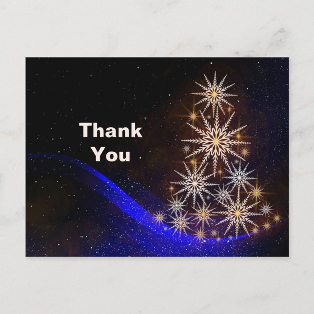 Carte Postale Étoile Sapin de Noël Merci (Devant)