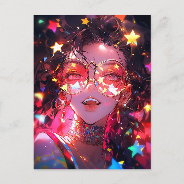 Carte Postale Étoiles de fille Anime (Devant)