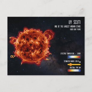 Carte Postale Étoiles de l'espace Astronomie Plus grande étoile 
