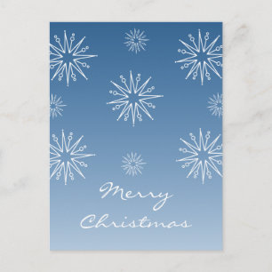 Carte postale Étoiles de Noël éblouissantes, bleu