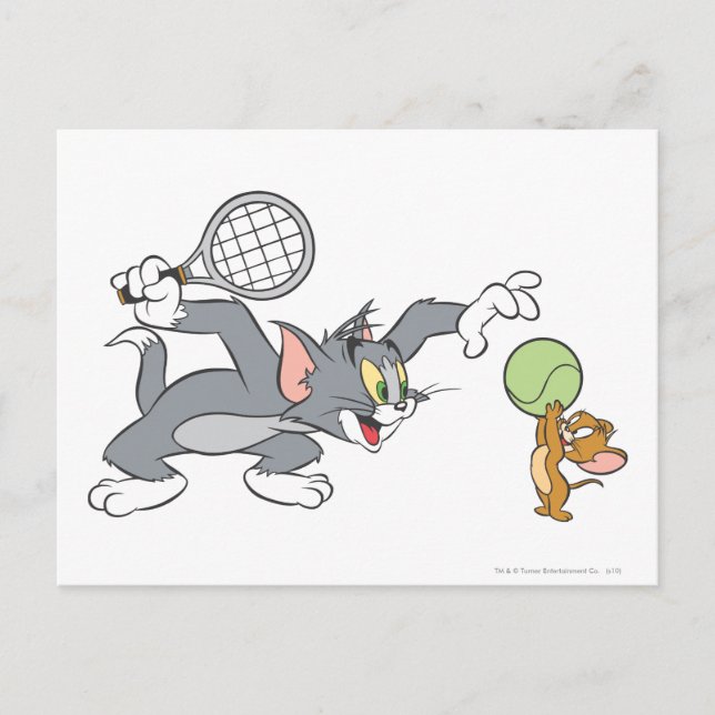 Carte Postale Étoiles de tennis Tom et Jerry 2 (Devant)