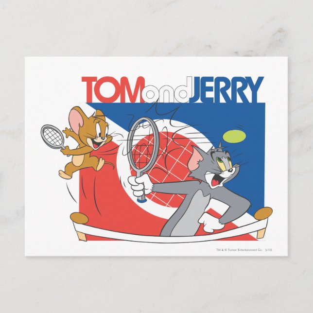 Carte Postale Étoiles de tennis Tom et Jerry 4 (Devant)
