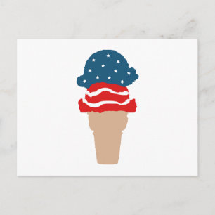 Carte Postale Étoiles et rayures Ice Cream Cone