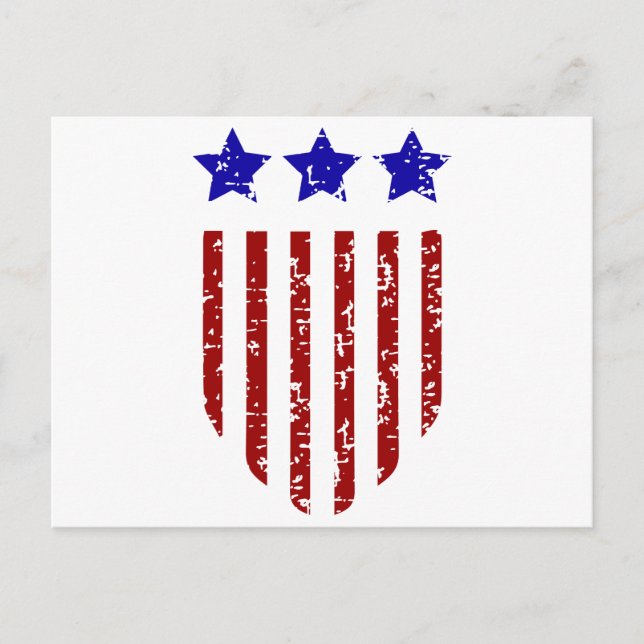 Carte Postale Étoiles et rayures patriotiques américaines (Devant)