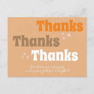 Carte Postale Étoiles Rétro de la Petite Entreprise Merci Groovy