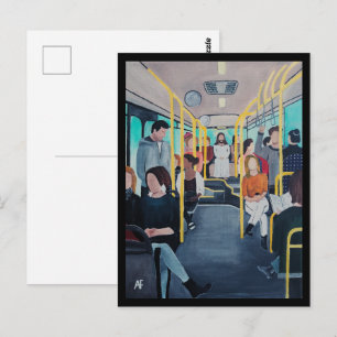 Carte Postale Étranger dans le bus - Peinture d'Alfred Fox