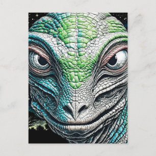 Carte Postale Être Extraterrestre Homme Lézard Reptilien