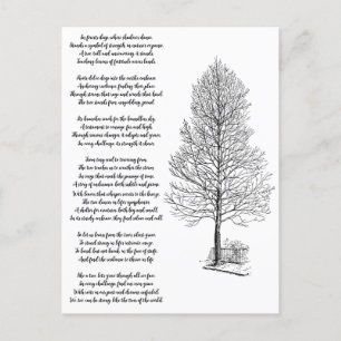 Carte Postale Être fort Comme l'art des arbres et le poème