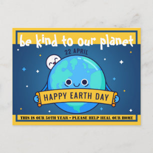 Carte Postale Être GENTIL pour notre planète - Jour des terres D