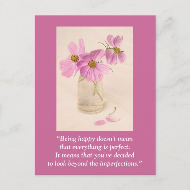 Carte postale "Être heureux ne signifie pas ..." (Devant)