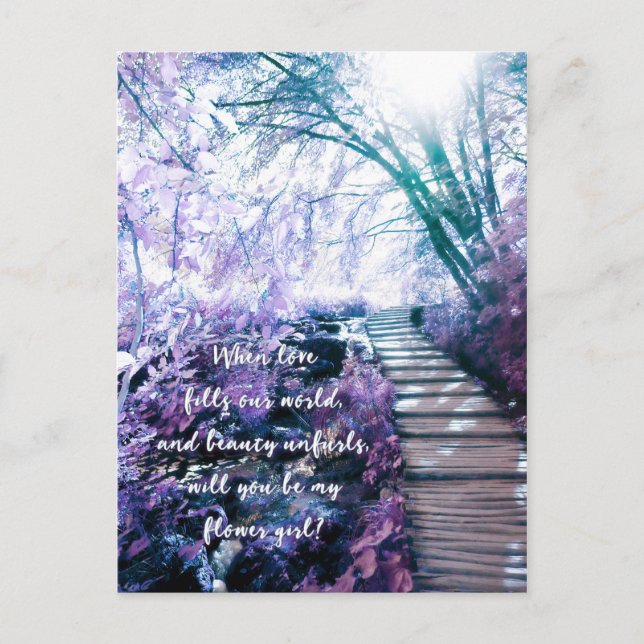 Carte Postale être ma fille de fleurs forêt enchantée (Devant)