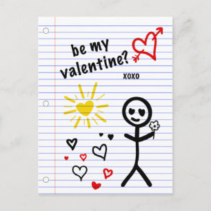 Carte Postale être mes croquis de papier carnet valentine