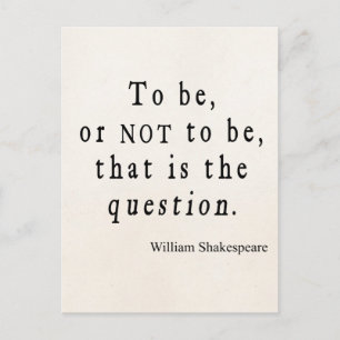 Carte Postale Être ou ne pas être cette question Shakespeare Cit
