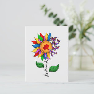 Carte Postale Être un tournesol-Sensibilisation sur l'autisme