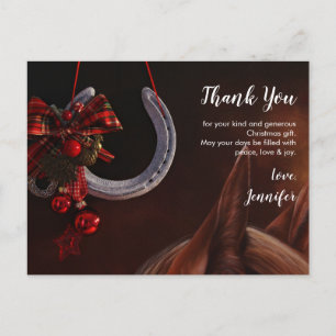 Carte Postale Étrenne de Noël à cheval Fer à cheval suspendu Mer