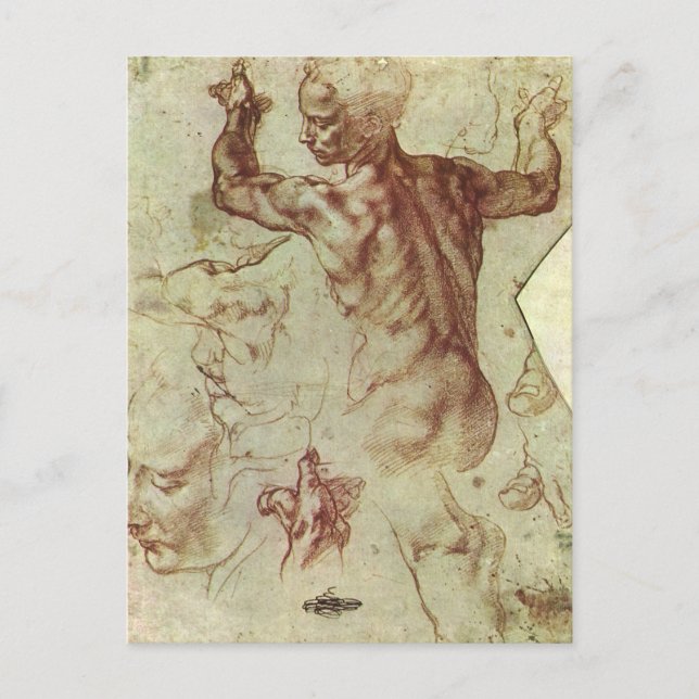 Carte Postale Étude de Michel-Ange pour une Sibylle libyenne (Devant)