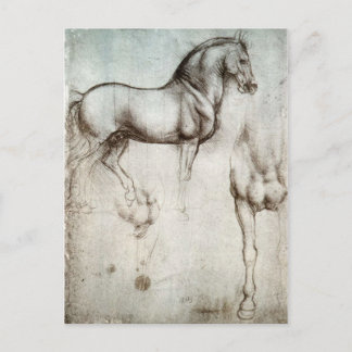 Carte Postale Étude des chevaux - Léonard de Vinci