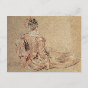 Carte Postale Étude d'une femme vue de l'arrière, 1716-18