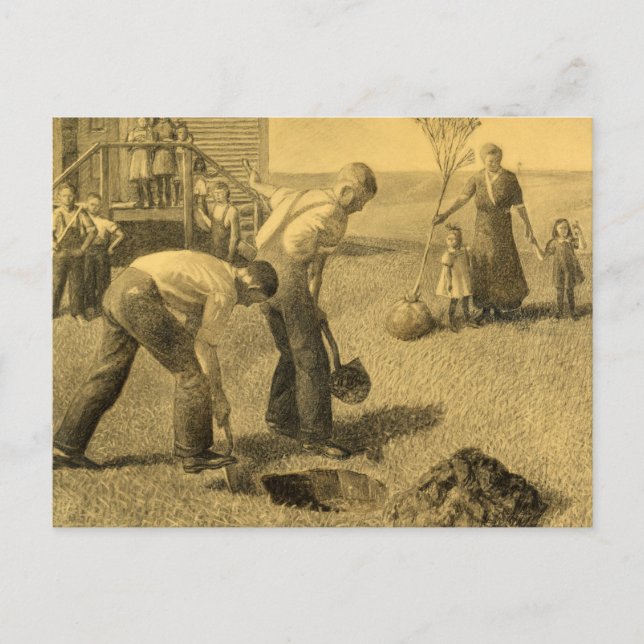 Carte Postale Étude pour le groupe de plantation d'arbres, 1937  (Devant)
