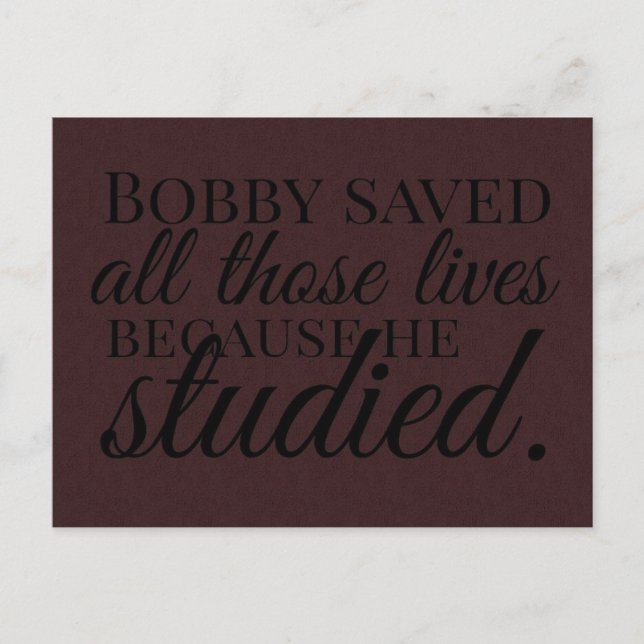 Carte Postale Étudier (Devant)