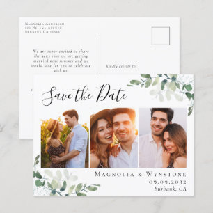 Carte Postale Eucalyptus aquarelle photo mariage Enregistrer la 