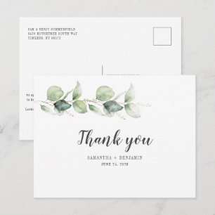 Carte Postale Eucalyptus Botanique Aquarelle Mariage de feuillag