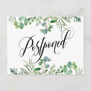Carte Postale Eucalyptus & Elegant Script Mariage reporté