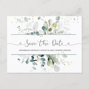 Carte Postale Eucalyptus Foliage Enregistrer la date