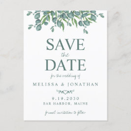 Carte Postale Eucalyptus Foliage Verdure Mariage Enregistrer La