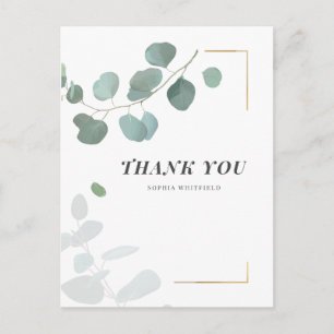 Carte Postale Eucalyptus Verdure Succulents Gold Frame