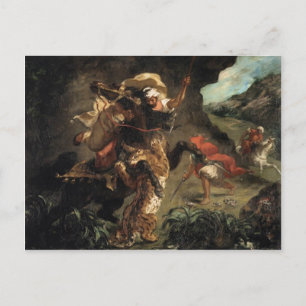 Carte Postale Eugene Delacroix - Chasse au tigre