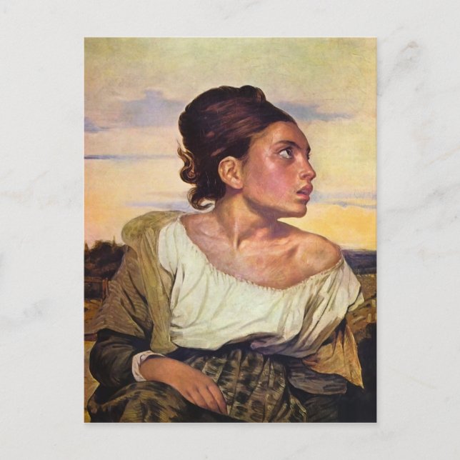 Carte Postale Eugène Delacroix - orphelin dans le cimetière (Devant)