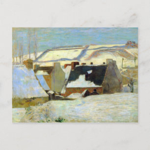 Carte Postale Eugène Henri Paul Gauguin - Village breton à neige
