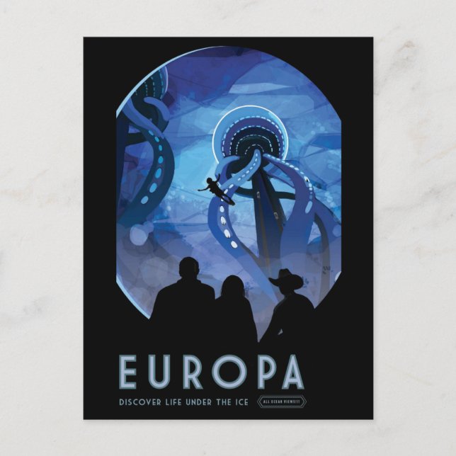 Carte Postale Europa Jupiter Lune Espace Sci Fi (Devant)