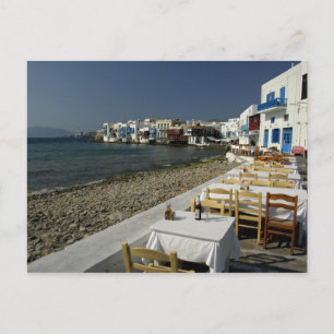 Carte Postale Europe, Grèce, Mykonos. Vue sur le bord de mer