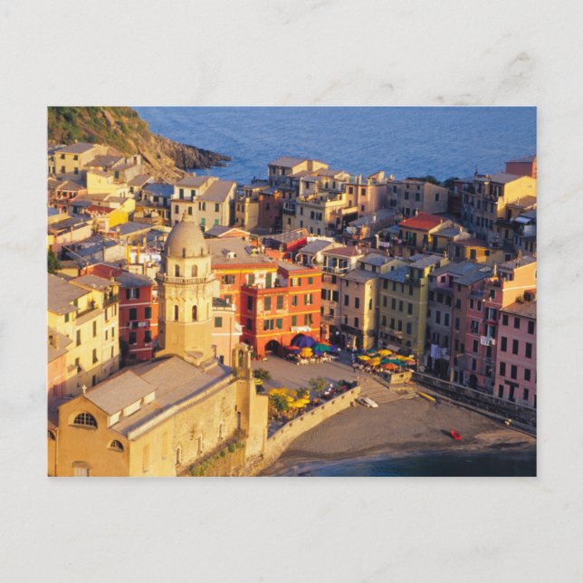Carte Postale Europe, Italie, Cinque Terre. Village de Vernazza (Devant)