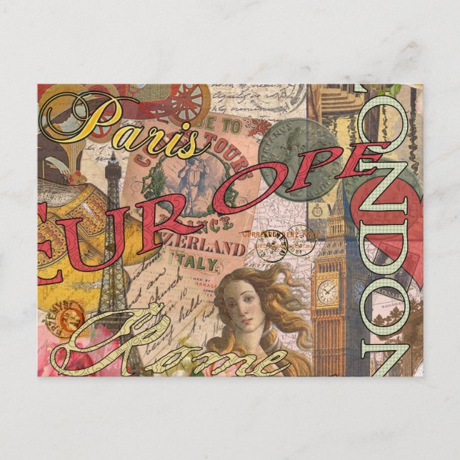 Carte Postale Europe Travel Vintage (Devant)