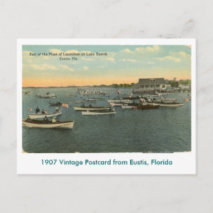Carte Postale Eustis, FL - Flotte de Bateaux - 1907