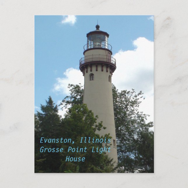 Carte Postale Evanston, Illinois, la maison légère Grosse Point (Devant)