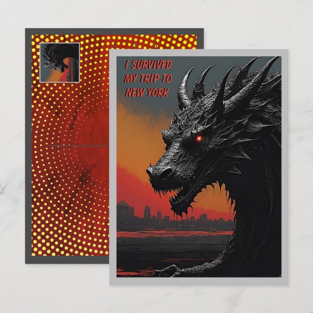 Carte Postale Evasion dans le style : Voyage d'art noir personna (Devant / Derrière)