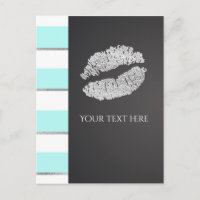 Événement Aqua Blue & White Faux Silver Shimmer Li