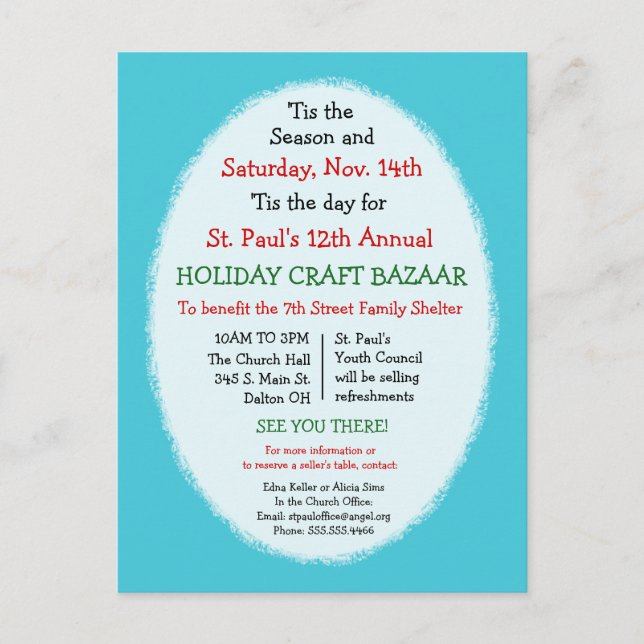 Carte Postale Evénement de vacances d'hiver, fête, Faire-part de (Devant)