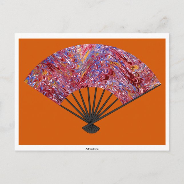 Carte Postale Eventail marbré (Devant)
