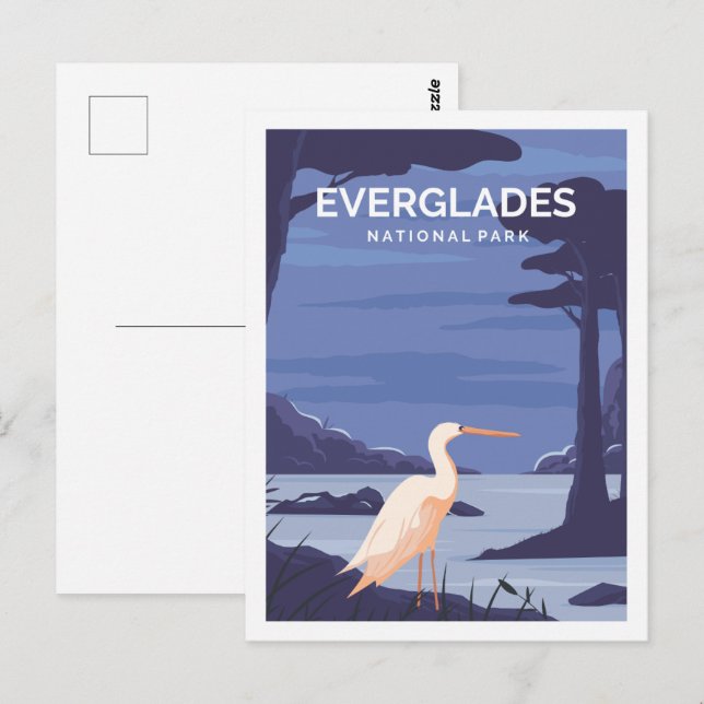 Carte Postale Everglades Florida USA Travel Place Illustration (Devant / Derrière)