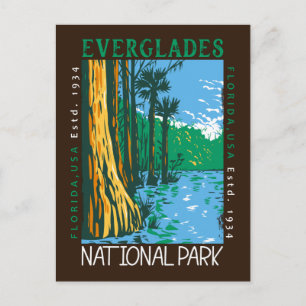 Carte Postale Everglades Parc National Floride Distressé Rétro