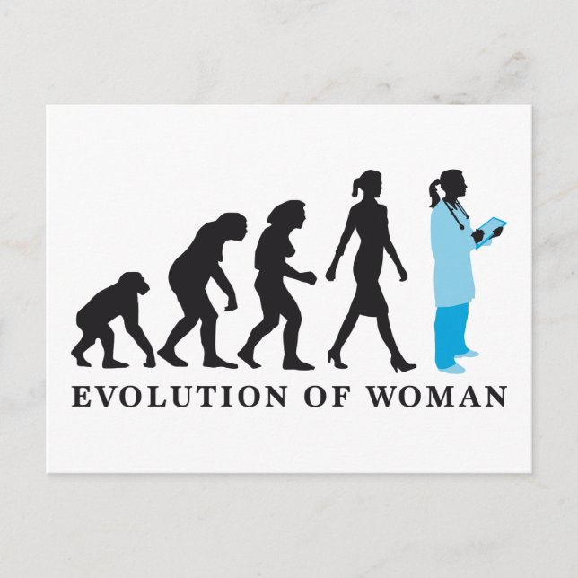 Carte Postale évolution de la femme médecin (Devant)