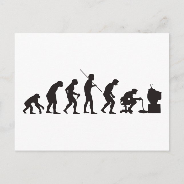 Carte Postale Évolution des jeux vidéo Joueur de jeu (Devant)