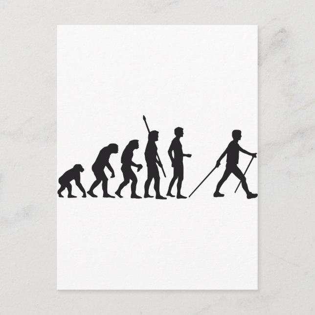 Carte Postale évolution marche nordique (Devant)
