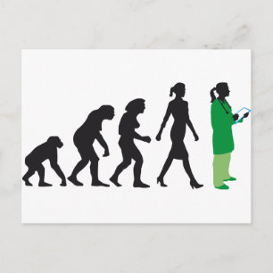 Carte Postale evolution of womale female doctor