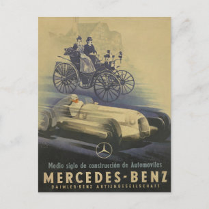 Carte Postale Évolution vintage de la voiture classique